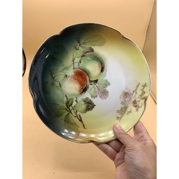 Beautiful Antique J & C Jaeger & Co. Bavaria Louise Fruit Plate A. Koch Signed - Picture 3 of 11